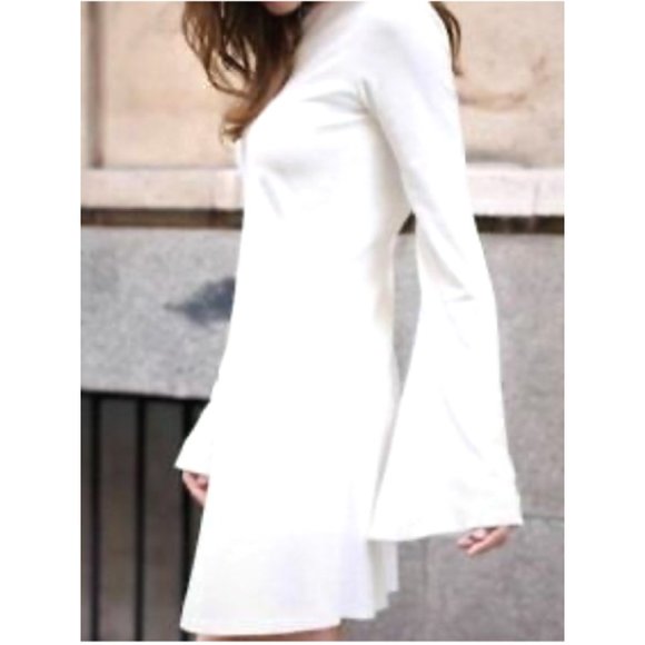 Zara | White Open Back Mini Dress | Large - Picture 4 of 9
